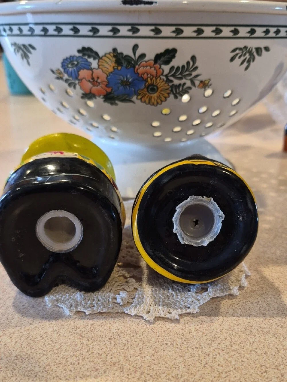Hand-Painted Mexican Ceramic Salt and Pepper Shakers - Multicolor
